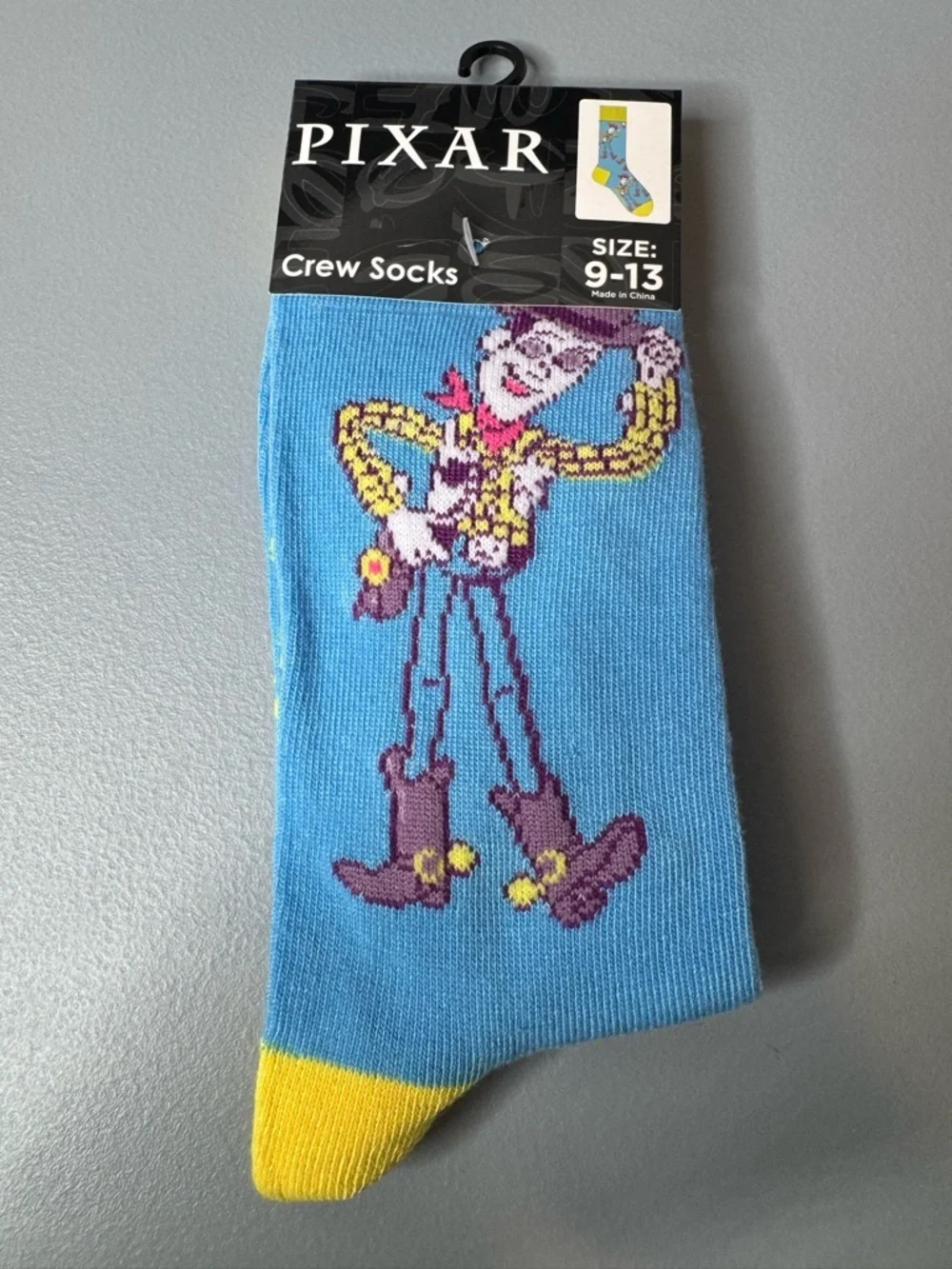 Pixar Disney Toy Story sheriff woody crew novelty graphic socks unisex